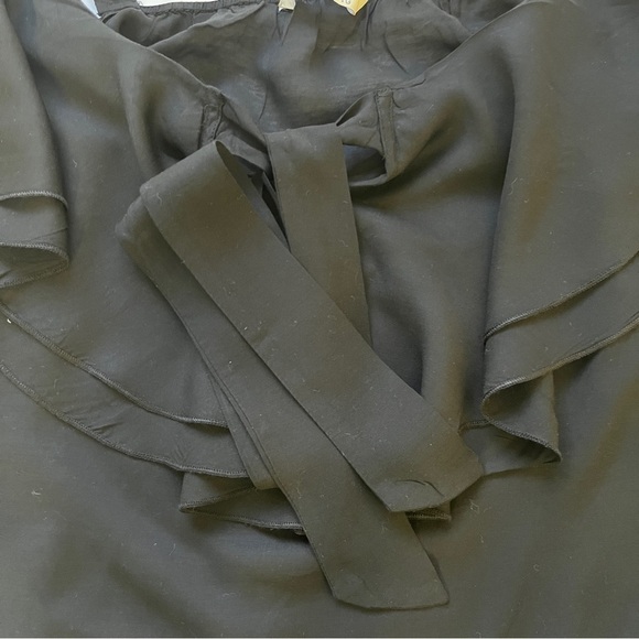 NWT Old Navy Black Ruffled Tank Top Lightweight Sheer Modal Tie Front Sz XL - Picture 7 of 12